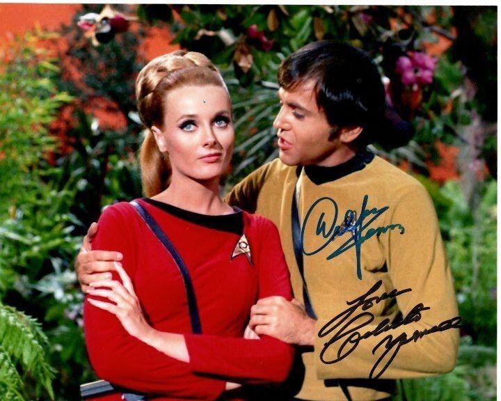 WALTER KOENIG & CELESTE YARNALL signed autographed STAR TREK Photo Poster painting