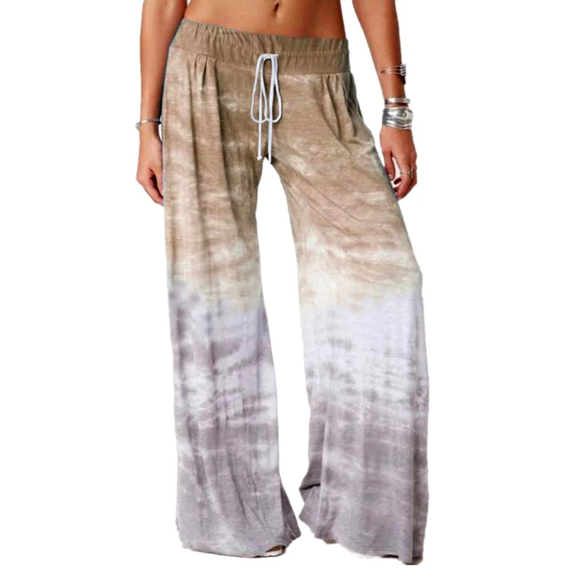 Loose Gradient Print Wide Leg Pants