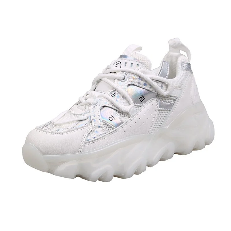 2021 New Sneakers Women Casual Platform Shoes Fashion Jelly Thick Bottom Ladies Trainers Chaussure Femme Chunky Sneakers Woman