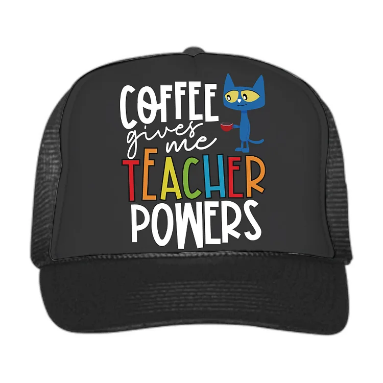 Eagerlys Coffee Gives Me Teacher Powers Teacher Mesh Cap