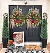 [🌲Christmas Special]🔥Farmhouse Plaid Red Truck Christmas Wreath🏠-mysite-Adracos