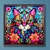 Diamond Painting -DIY Round Drill Stained Glass Cat