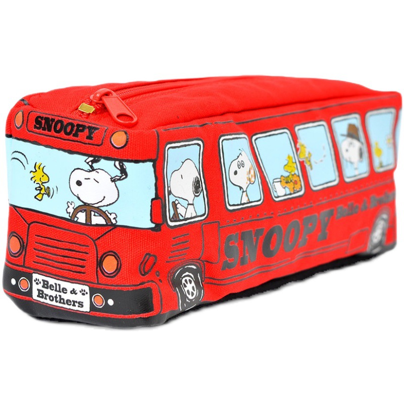 Peanuts Snoopy Bus Pencil Bag Canvas Large Capacity  Zipper Pen Pencil Case  A Cute Shop - Inspired by You For The Cute Soul 