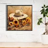 5D DIY Full Square Drill Diamond Painting Sunflower Hat Kit Home Decor 35x35cm (C)