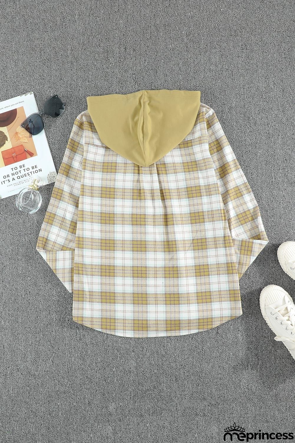 Plaid Hooded Shirt Coat