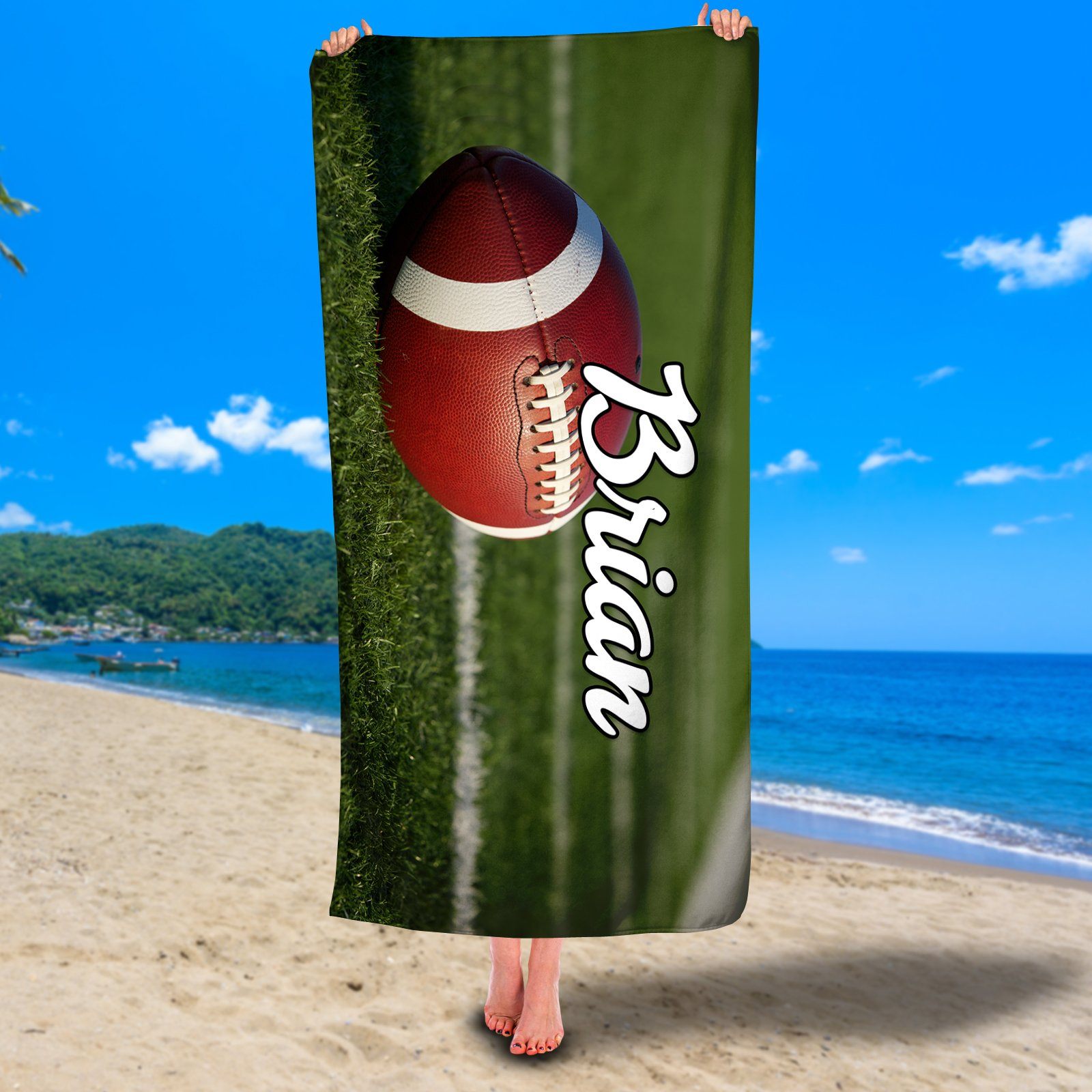 Personalized Kid Football Beach Towel For Summer&Beach|DYTowel06