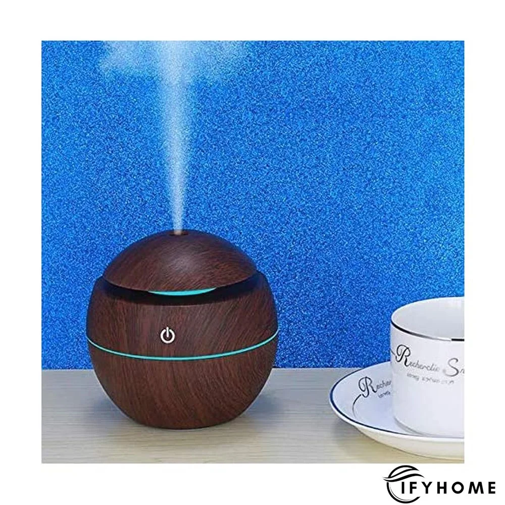 Colorful Wood Grain Air Humidifiers Mini Night Light Home Air Filter | IFYHOME