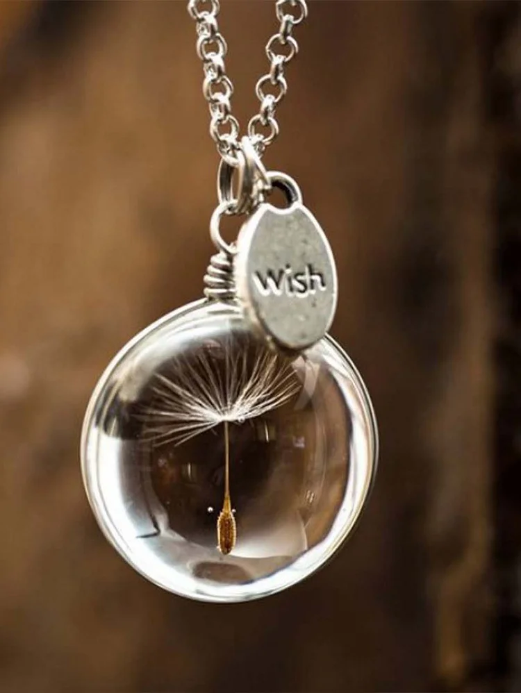 Dandelion Design Crystal Link Necklace
