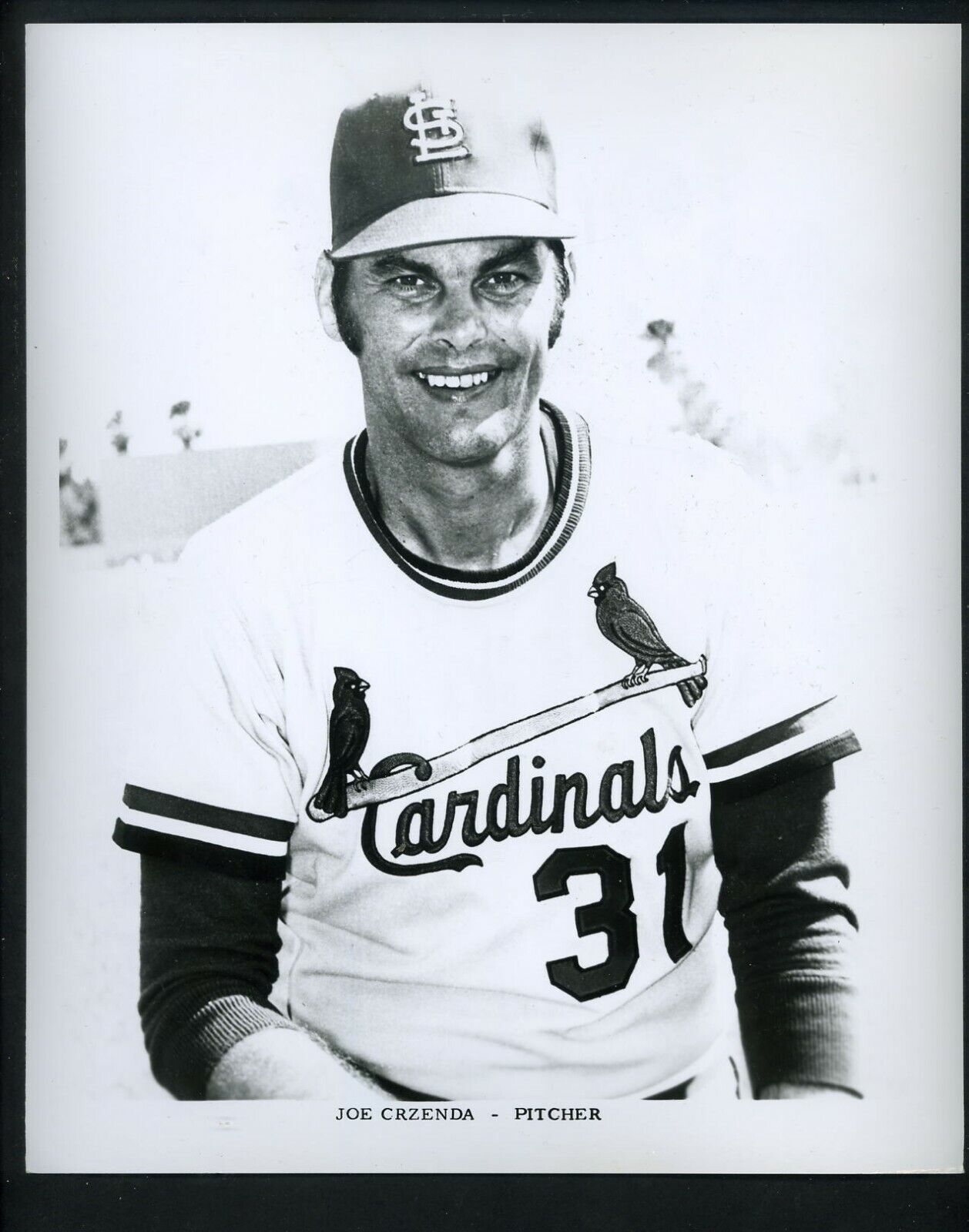 Joe Grzenda St. Louis Cardinals Team Issued 1972 8 x 10 Press Photo Poster painting