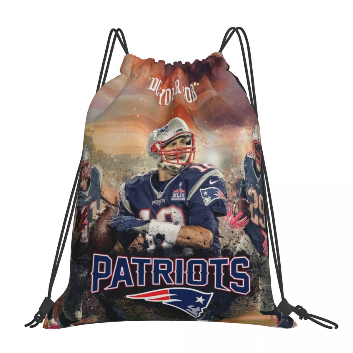 New England Patriots Team Foldable Sports Gym Drawstring Bag
