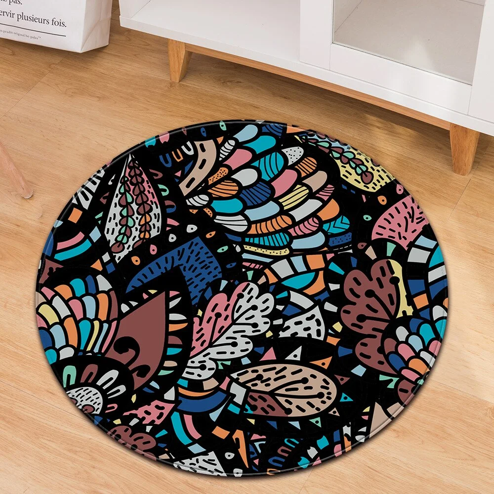 Modern Round Carpet Computer Chair cushion Kids Room Carpet 3D Printing Bedroom Floor Bedside Mat Living Room  Decoration Rug