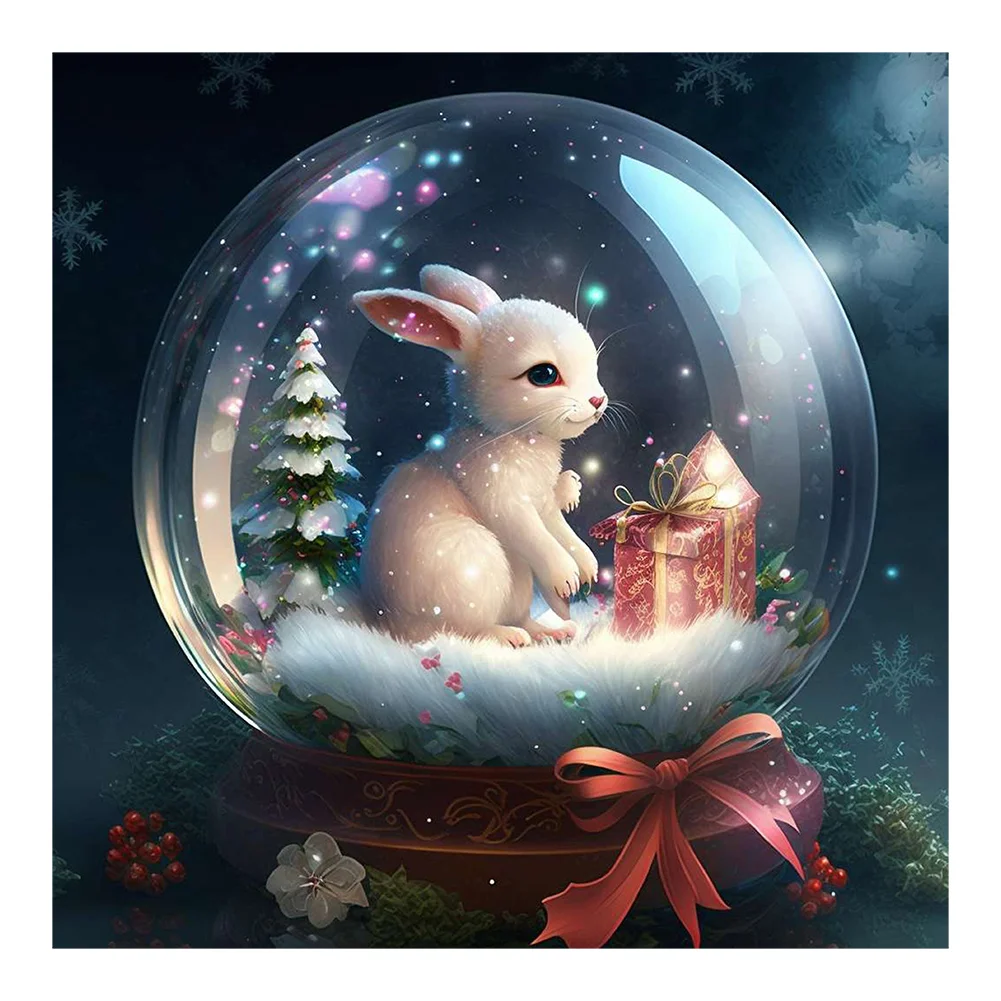 Full Round Diamond Painting - Christmas Ball Rabbit(30*30cm)