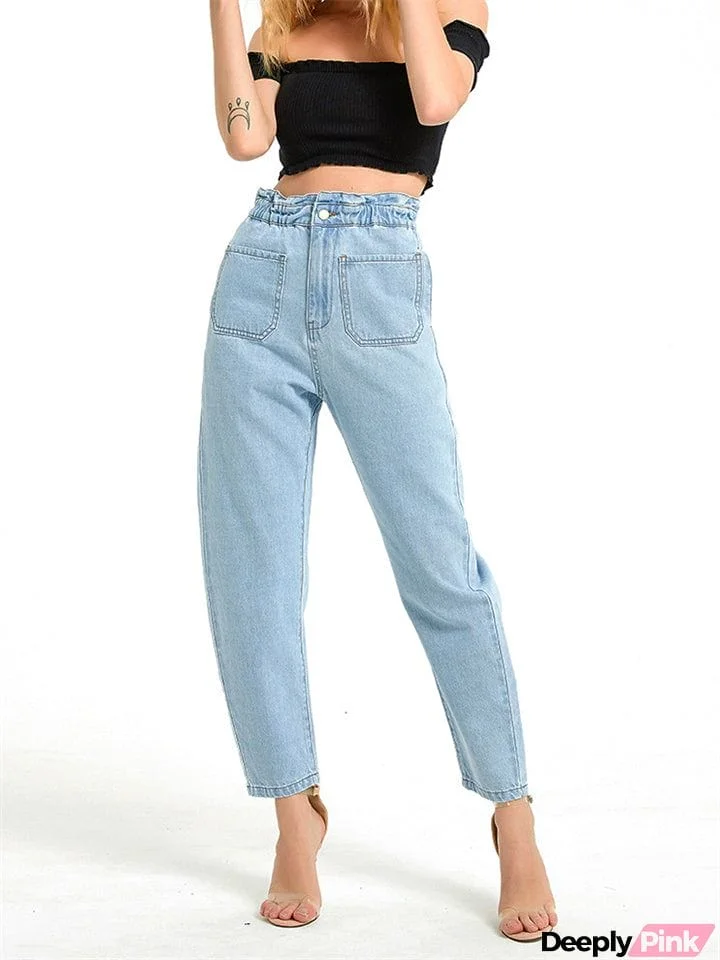 Super Cool Simple Style Harem Pants Extra Loose Women Denim Jeans for All Season