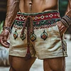 Men's Holiday Bohemian Ethnic Casual Breathable Linen Shorts by Inlyline