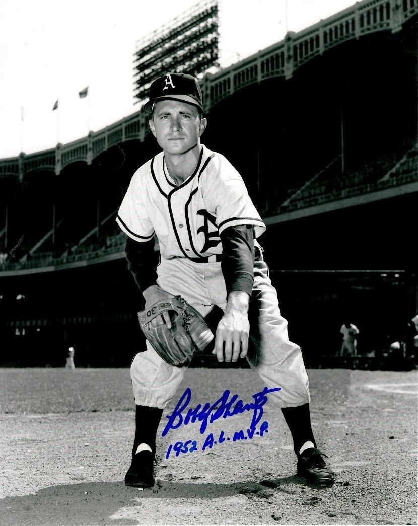 Signed 8x10 BOBBY SHANTZ 1952 AL MVP Philadelphia A's Autographed Photo Poster painting - COA