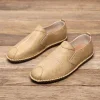Men's simple, fashionable, casual, lightweight, breathable, non-slip leather shoes