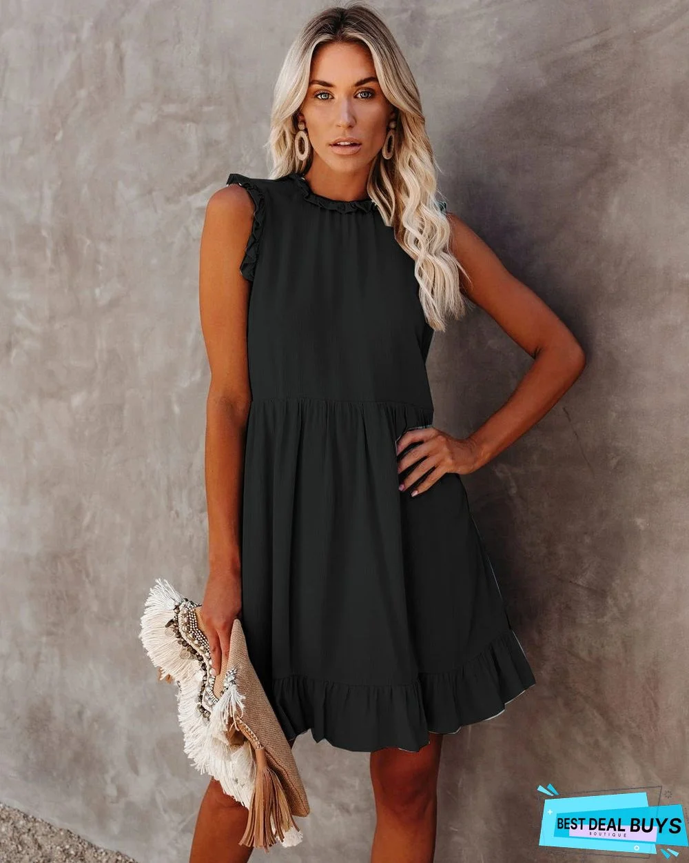 Summer Women's New Dress Ruffled Waist