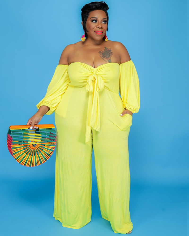 Tied Off Shoulder Jumpsuit