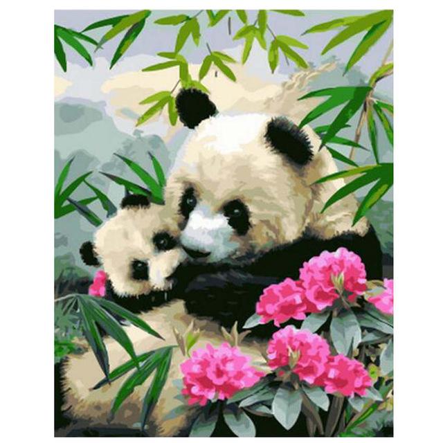 

Panda With Flowers – Paint By Numbers - 40*50CM, 501 Original