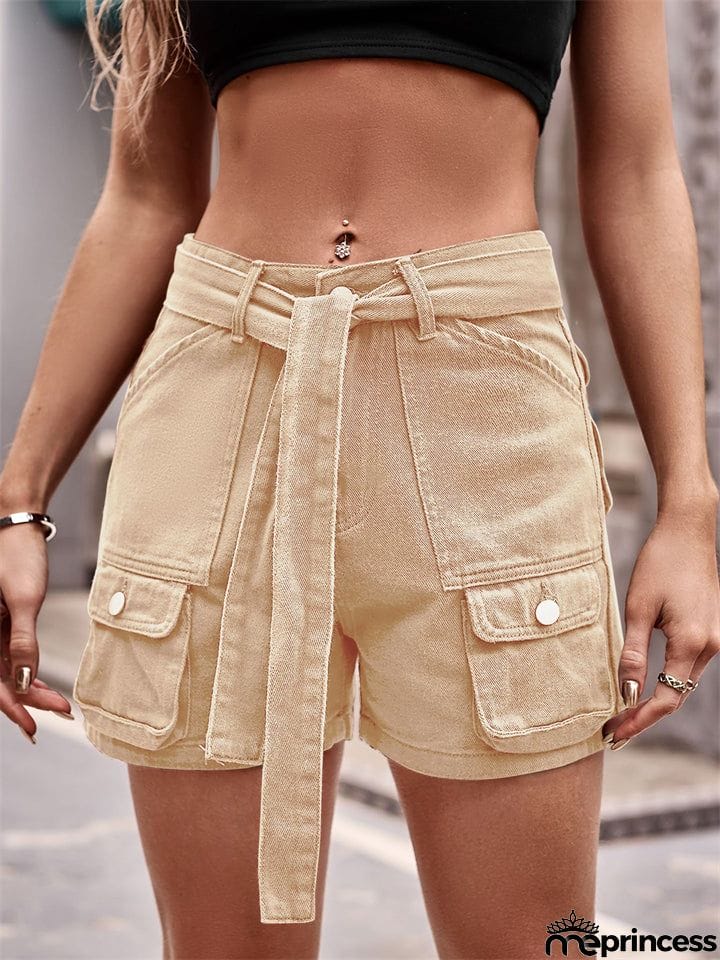 Women's Casual Summer Plain Cargo Shorts