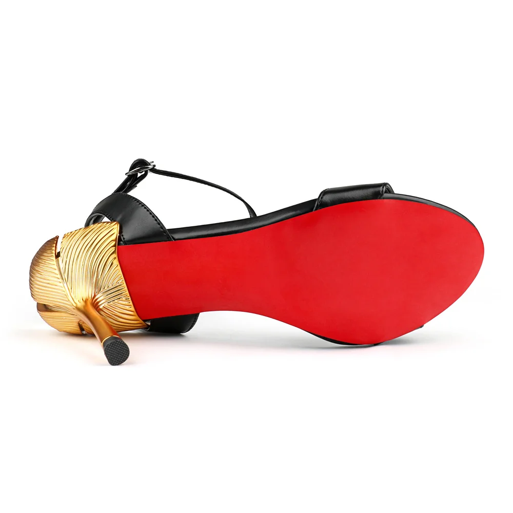 100mm Women's Red Bottom Straps Sandals Design Heels Open Toe Stiletto Shoes -MERUMOTE