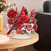 (US Only)2D Flat Print Flower Cardinal DIY Double-Sided Desktop Diamond Art Kits