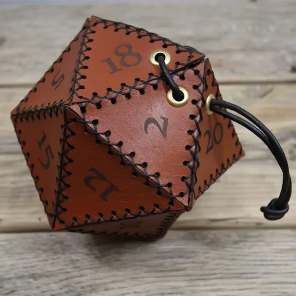 🎲 Leather D20 Dice Bag🎲 - tree - Codlins