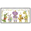 >SALE<Embroidery Eco-cotton Thread 14CT Printed Little Animal Band Cross Stitch59x27cm