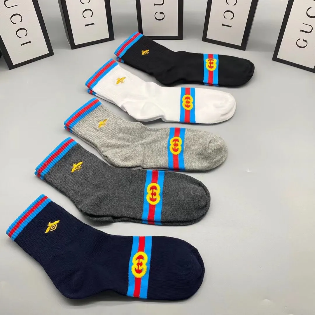 Men's Socks New Mid-Calf Long Socks Spring and Autumn Warm Business Moisture-Wicking High-Quality Boxed Socks 5 Pairs per Box