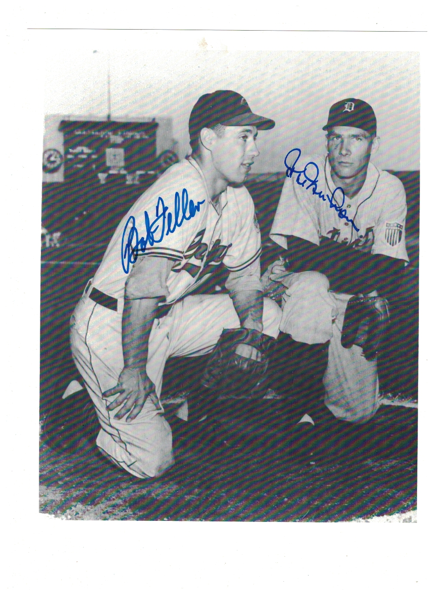 Bob Feller Cleve. Indians Hal Newhouser Detroit Tigers 8x10 Photo Poster painting W/Our COA