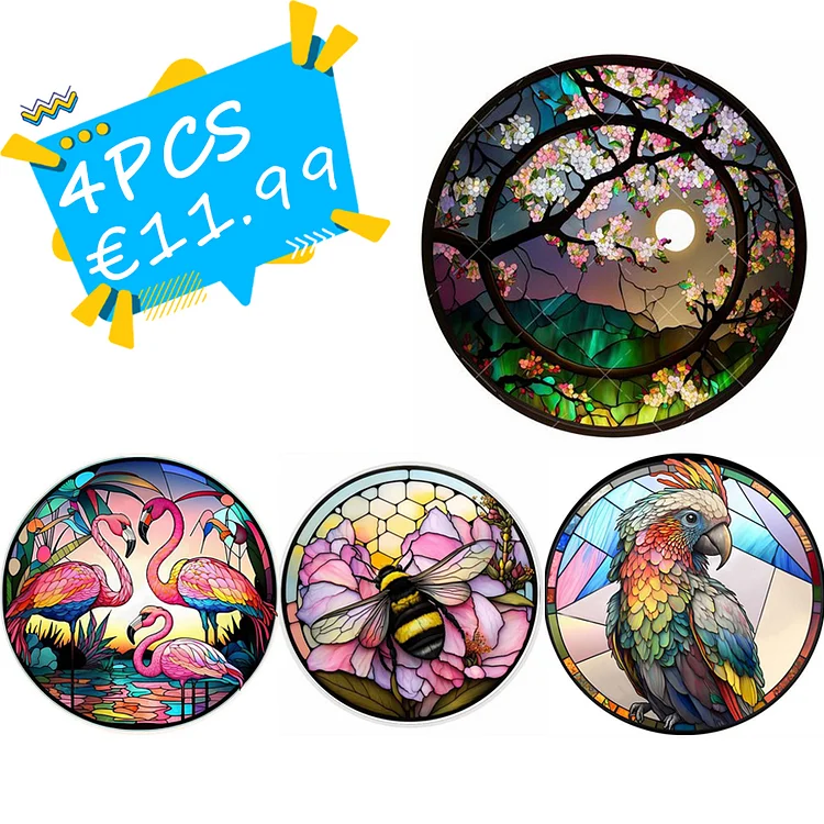 Round Plate Glass Painting 30*30CM(Canvas) Full Round Drill Diamond Painting gbfke