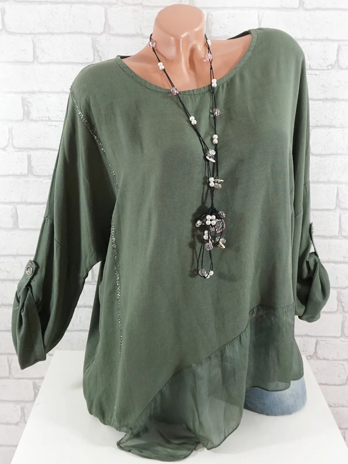 Women Long Sleeve Scoop Neck Printed Tops