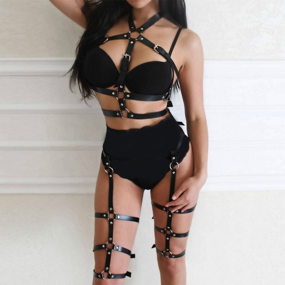 Uaang Leather Harness Set Women Full Body Bondage Sexy Lingerie Erotic