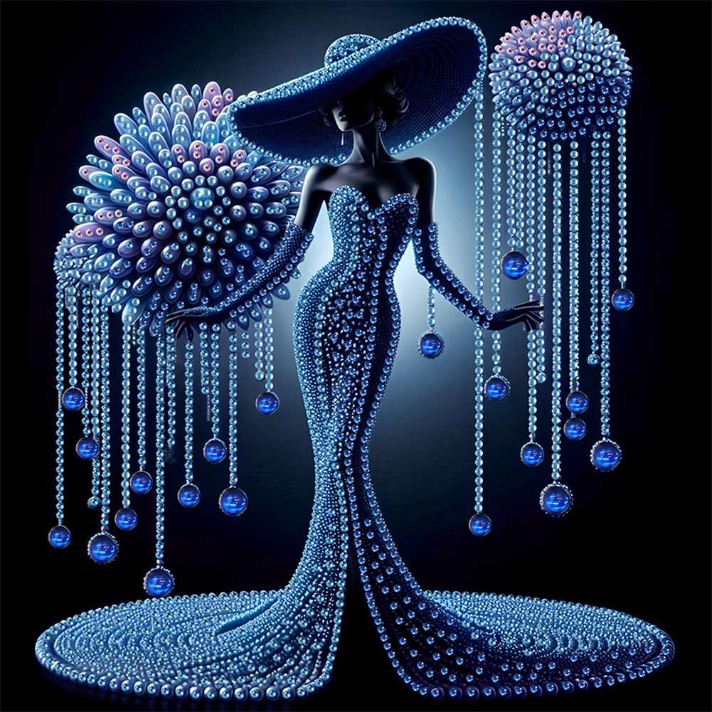 Elegant Lady 30*30cm(canvas) special shaped drill diamond painting