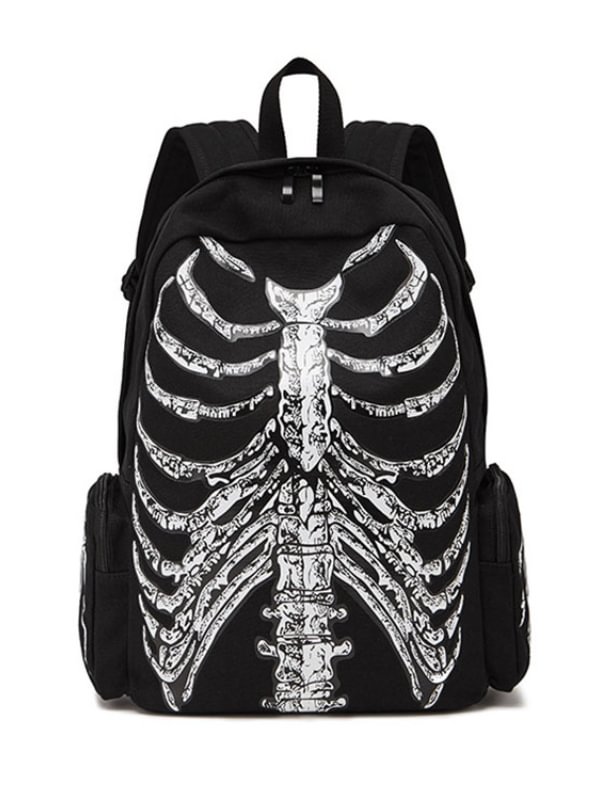 Trendy Skeleton Black Backpack