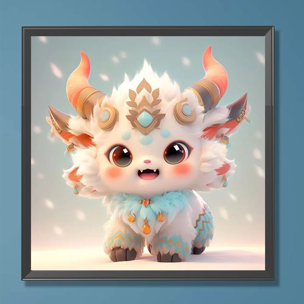 Full Round Diamond Painting 30*30cm - Cute Nian Beast