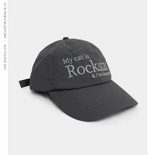 23 Spring and SummerGray Letter Embroidery Nylon Duck Cap Street Tide Brand Korean Version Soft Top Baseball Cap Hat Female