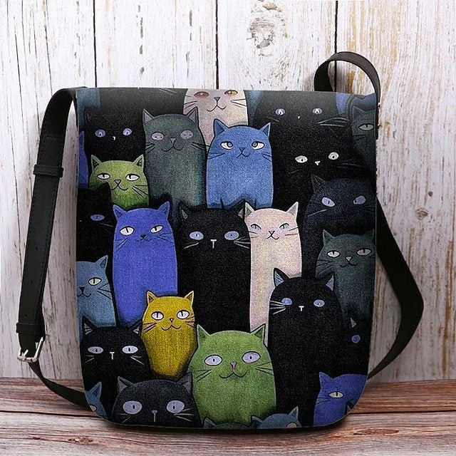 Style & Comfort for Mature Women Women's Cat Print Crossbody Bag