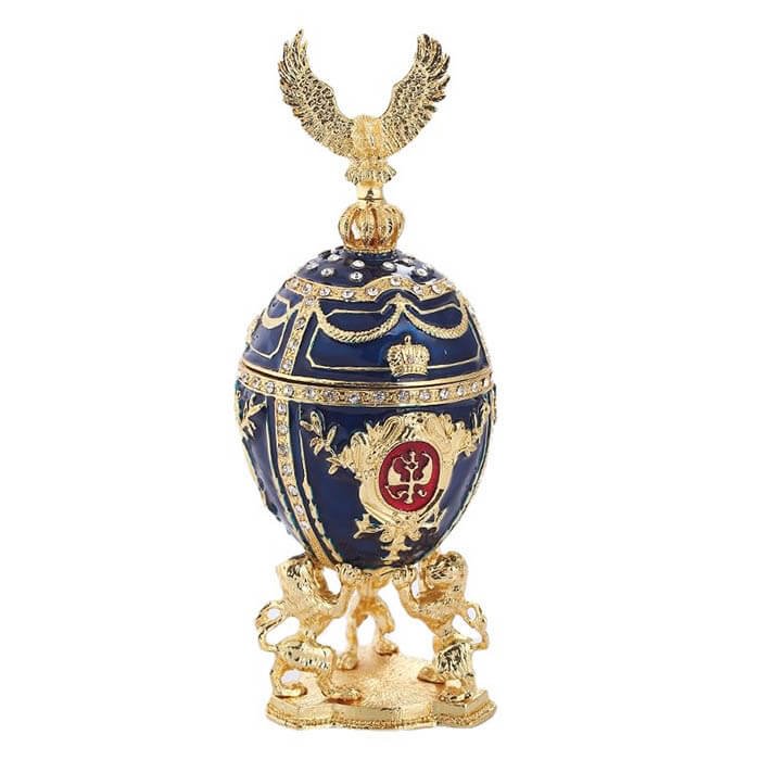 Eagle & Lions Faberge Egg Trinket Box