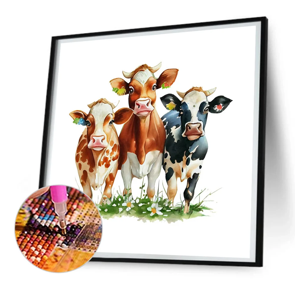 Diamond Painting - Full Round Drill - Cow(Canvas|30*30cm)