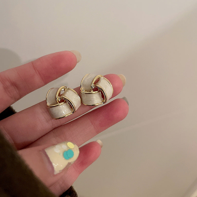 Medieval Flower Geometric Copper Oil Dripping Earrings