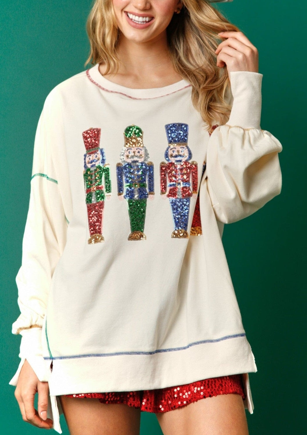 Christmas Sequin Nutcracker Sweatshirt