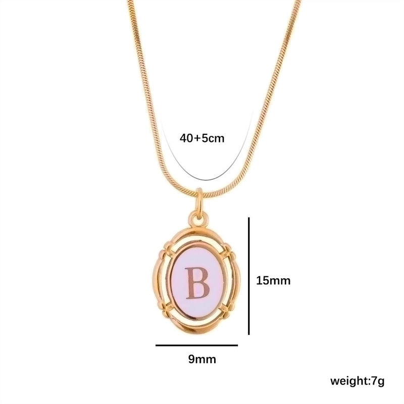 Stainless Steel Classic Style Stoving Varnish Plating Letter Pendant Necklace