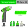 10-Mode Adjustable Garden Hose Nozzle With Coiled Spring Hose