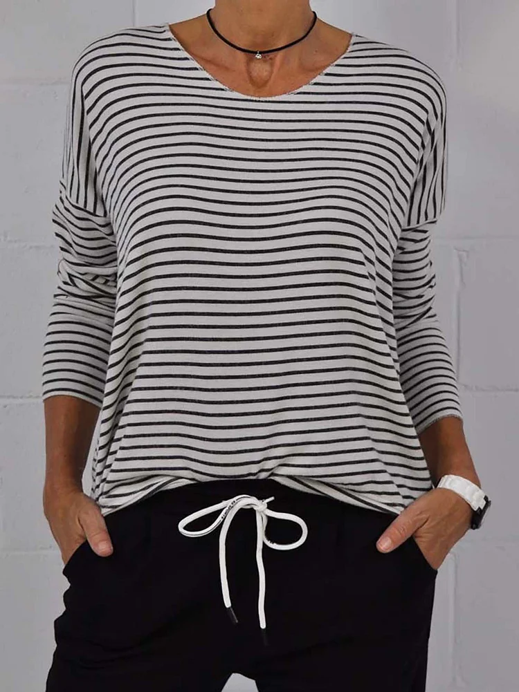 Vacation Casual V-Neck Long Sleeves Blouse & Tops