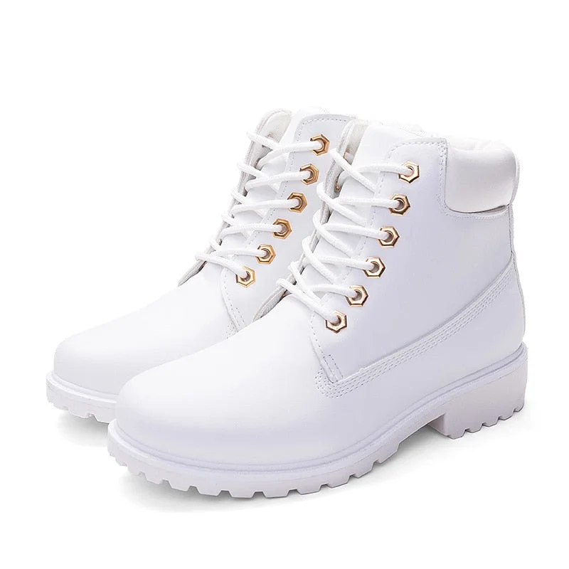 Ankle Boots For Women 2021 New Brand Snow Boots Fashion Warm Winter Boots Women Solid Square Heel Shoes Woman Plus Size 36-41