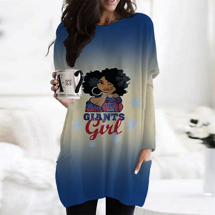 New York Giants
Limited Edition Long Sleeve Pocket Dress