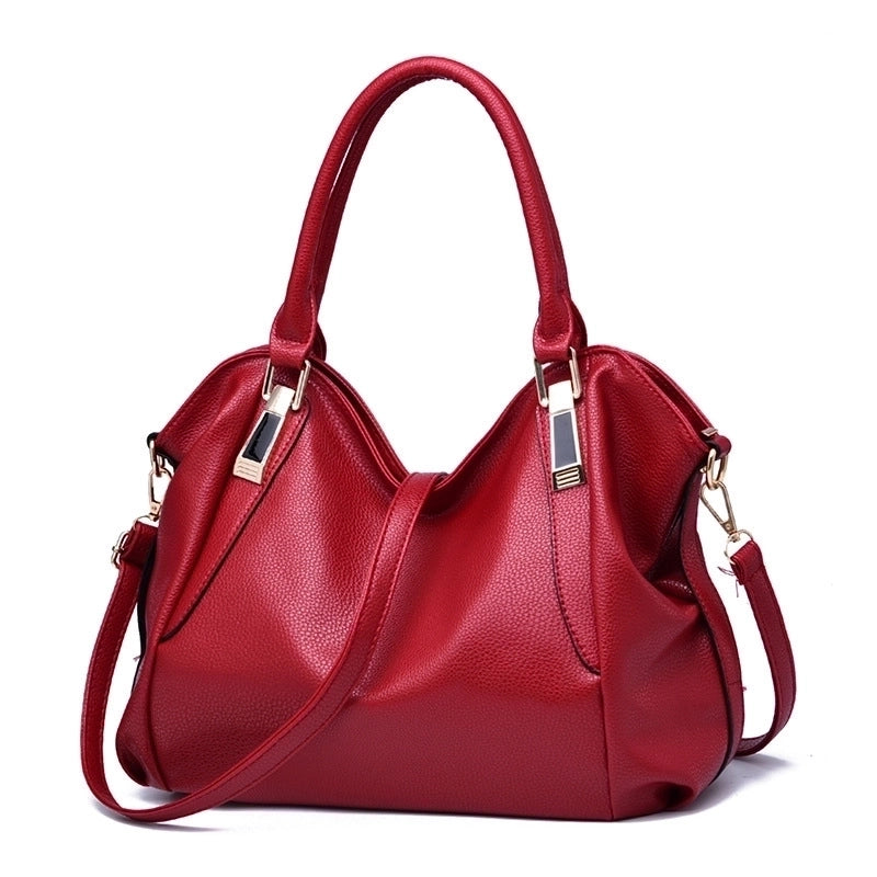 Women’s Large Pu Leather Solid Color Fashion Square Zipper Crossbody Bag