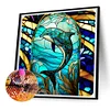 Diamond Painting-DIY Full Round Drill Stained Glass Dolphin