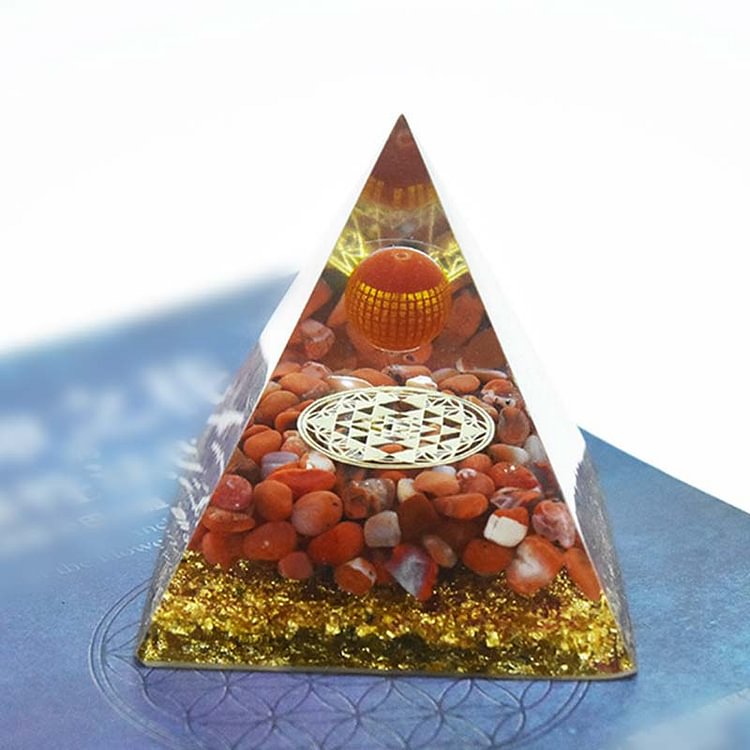 Red Agate Healing Orgone Pyramid